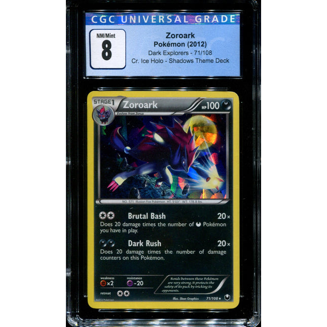 Zoroark - 71/108 - CGC 8 - Dark Explorers - Cr. Ice Holo Shadows Theme Deck - Pokemon - 48394