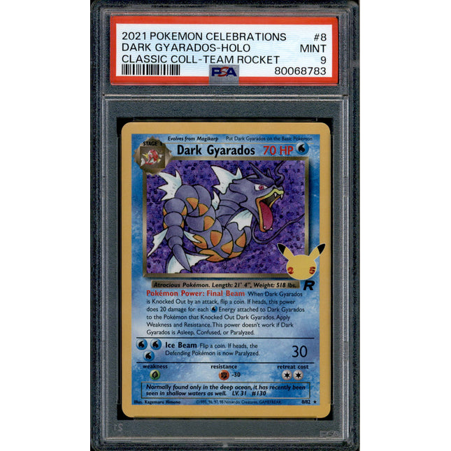 Dark Gyarados - 8/82 - PSA 9 - Holo - Celebrations - Pokemon - 68783