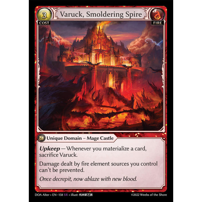 Varuck, Smoldering Spire - DOA Alter EN-158 - x1 - Super Rare - Near Mint - Non-Foil - Grand Archive TCG