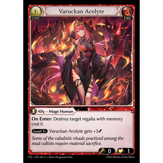 Varuckan Acolyte - FTC EN-057 - x4 - UC - NM - Non-Foil - Grand Archive TCG