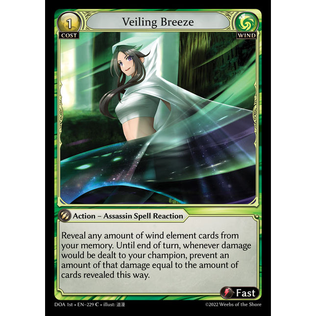 Veiling Breeze - DOA 1st EN-229 - Common - Near Mint - Non-Foil - Grand Archive TCG