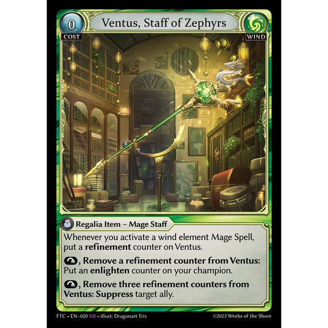 Ventus, Staff of Zephyrs - FTC EN-020 - x1 - SR - NM - Non-Foil - Grand Archive TCG