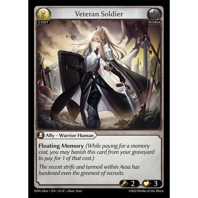 Veteran Soldier - DOA Alter EN-115 - Common - Near Mint - Foil - Grand Archive TCG