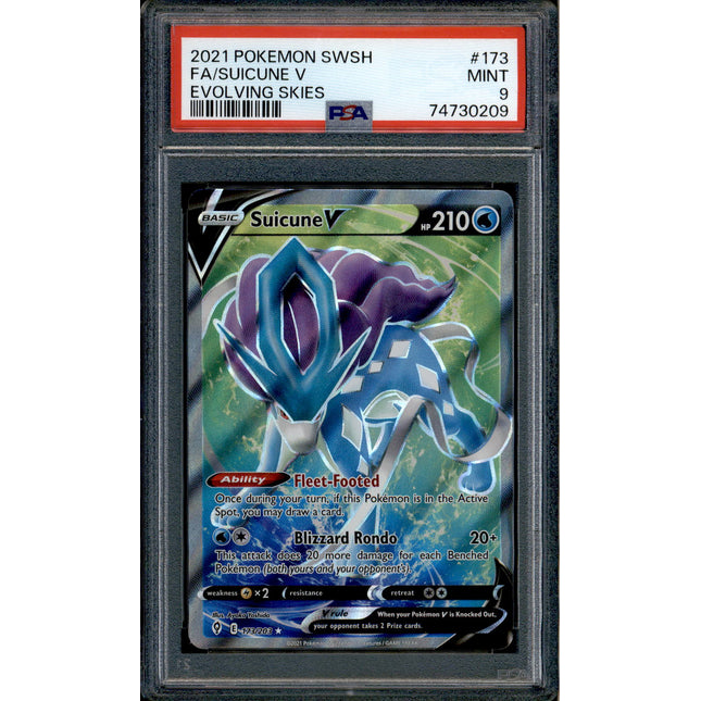 Suicune V - 173/203 - PSA 9 - Full Art - Evolving Skies - Pokemon - 30209