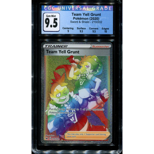 Team Yell Grunt - 210/202 - CGC 9.5 Gem Mint - Sword & Shield - 02308