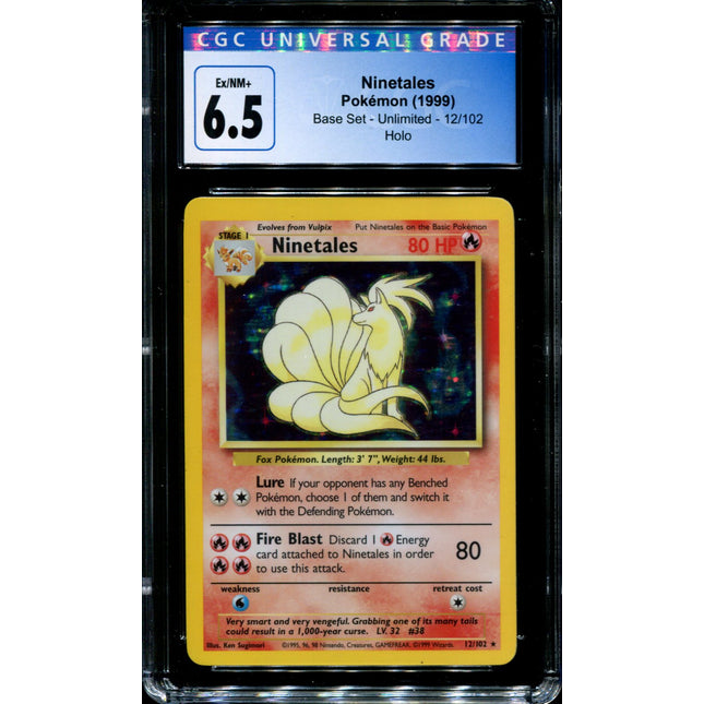 Ninetales - 12/102 - CGC 6.5 - Holo - Base Set - Pokemon - 35174
