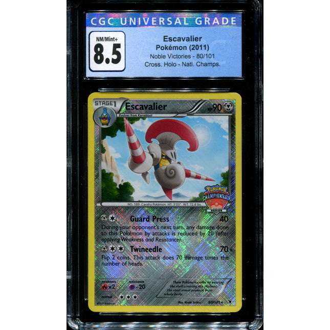 Escavalier - 80/101 - CGC 8.5 - Noble Victories - Cross. Holo Natl. Champs. - Pokemon - 48162