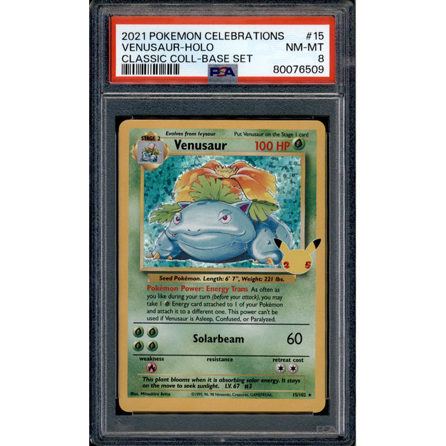 Venusaur - 15/102 - PSA 8 - Holo - Celebrations - Pokemon - 76509