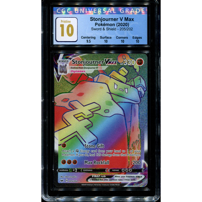 Stonjourner Vmax - 205/202 - CGC 10 Pristine - Sword & Shield - 02292