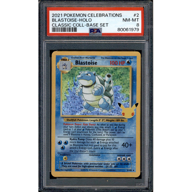 Blastoise - 2/102 - PSA 8 - Holo - Celebrations - Pokemon - 61979