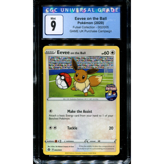 Eevee on the Ball - 002/005 - CGC 9 - Futsal Collection - UK Game Promo - Pokemon -  15032