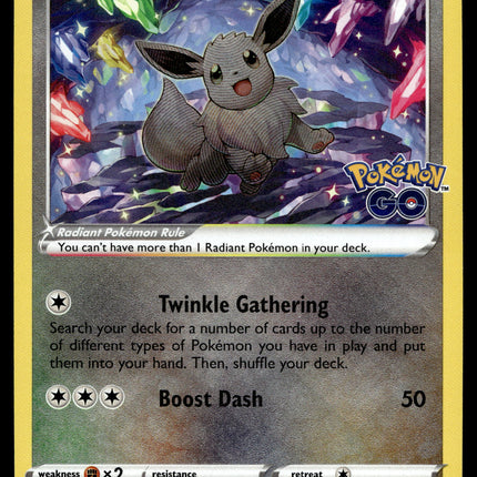 Radiant Eevee - SWSH230 - NM - Ultra Rare - Pokemon Go - Pokemon - A9-21