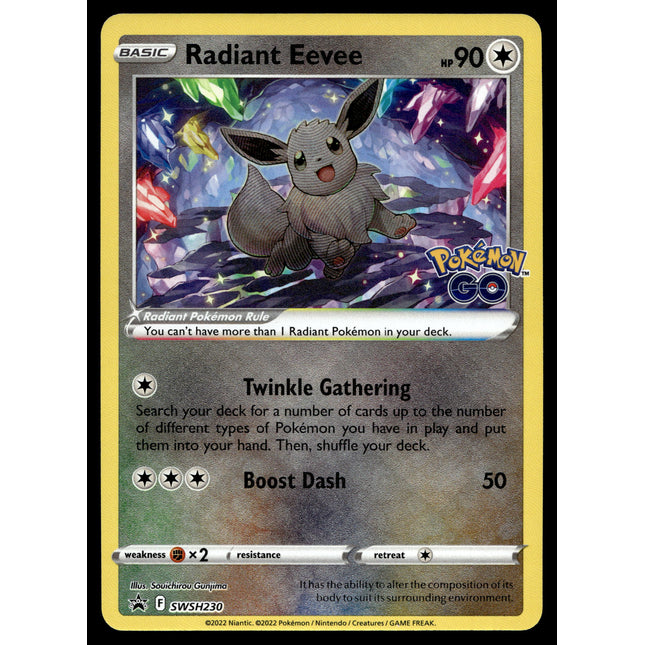 Radiant Eevee - SWSH230 - NM - Ultra Rare - Pokemon Go - Pokemon - A9-21