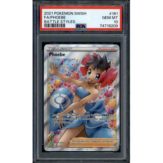 Phoebe - 161/163 - PSA 10 - Full Art - Battle Styles - Pokemon - 18209