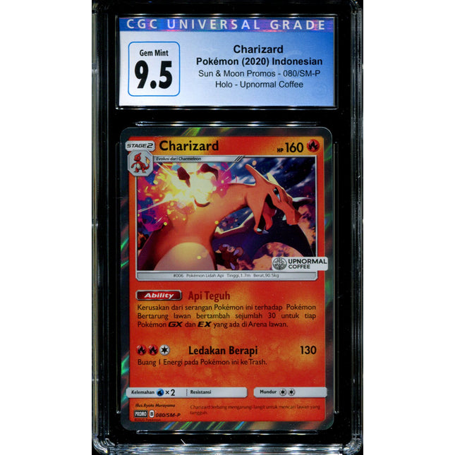 Charizard - 080/SM-P - CGC 9.5 - Sun & Moon Promos - Indonesian - Upnormal Coffee - Pokemon - 94132