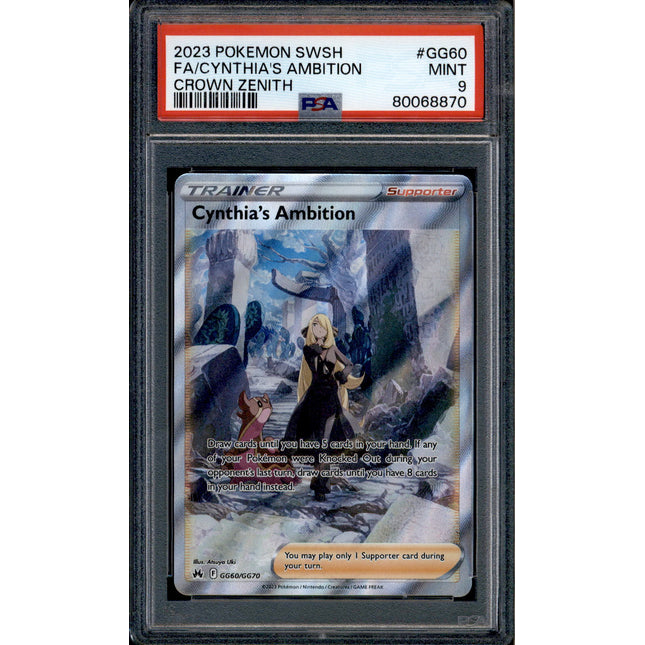 Cynthia's Ambition - GG60/GG70 - PSA 9 - Full Art - Crown Zenith - Pokemon - 68870