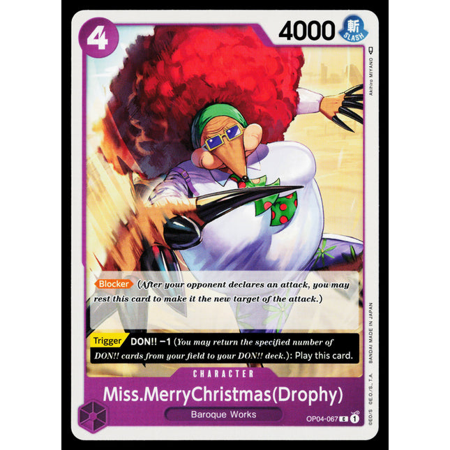 Miss Merry Christmas (Drophy) - OP04-067 - NM - Common - English OP04 - One Piece TCG