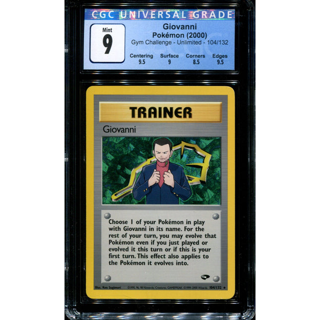 Giovanni - 104/132 - CGC 9 Mint - Gym Challenge - Pokemon - 37299