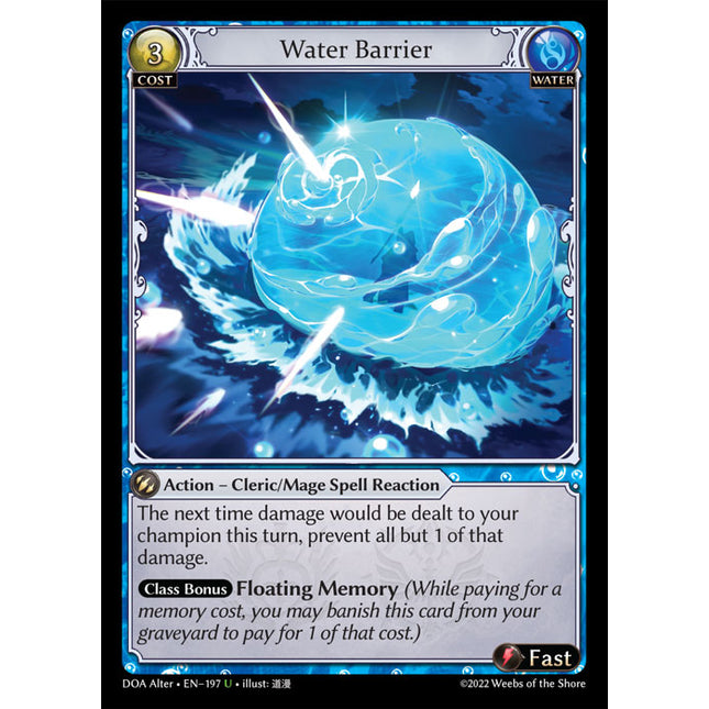 Water Barrier - DOA Alter EN-197 - x1 - Uncommon - Near Mint - Non-Foil - Grand Archive TCG
