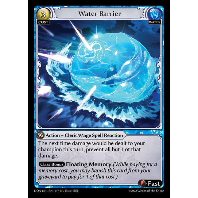 Water Barrier - DOA 1st EN-197 - Uncommon - Near Mint - Non-Foil - Grand Archive TCG