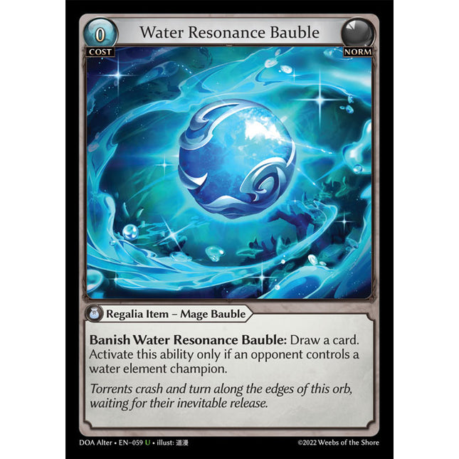 Water Resonance Bauble - DOA Alter EN-059 - x1 - Uncommon - Near Mint - Non-Foil - Grand Archive TCG