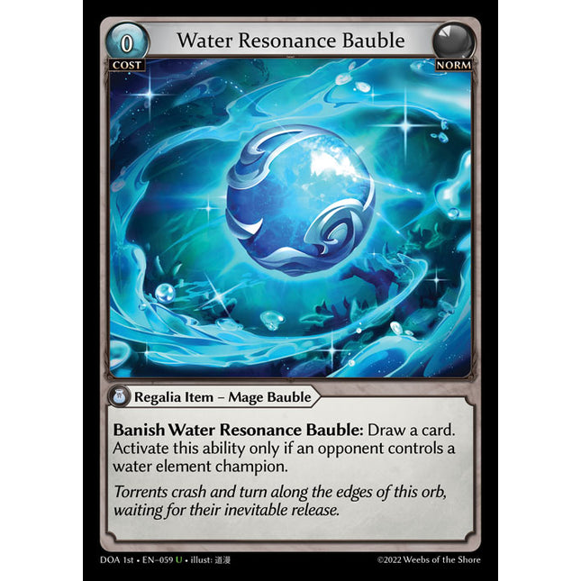 Water Resonance Bauble - DOA 1st EN-059 - Uncommon - Near Mint - Non-Foil - Grand Archive TCG
