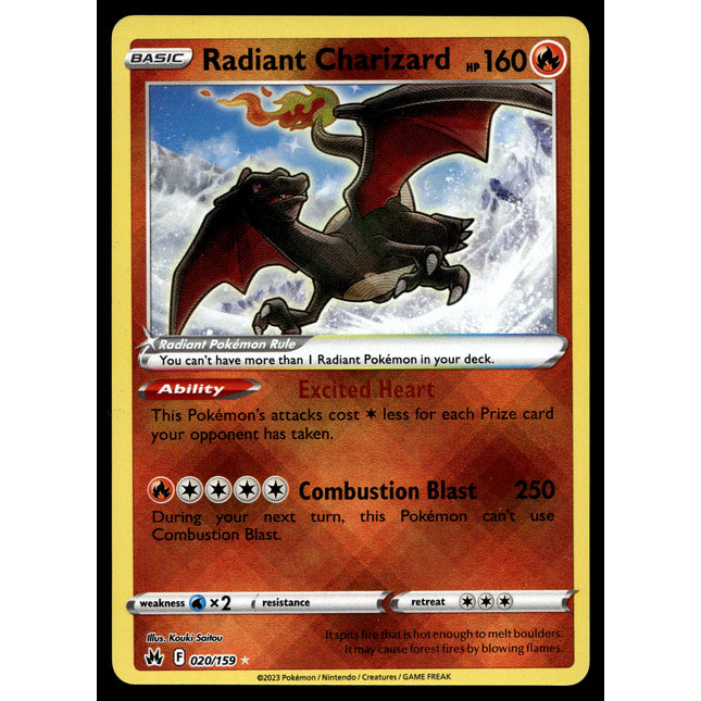 Radiant Charizard - 020/159 - NM - Ultra Rare - Crown Zenith - Pokemon - A7-69