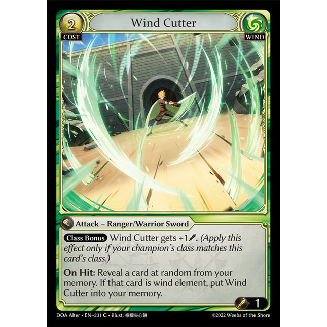 Wind Cutter - DOA Alter EN-231 - Common - Near Mint - Foil - Grand Archive TCG