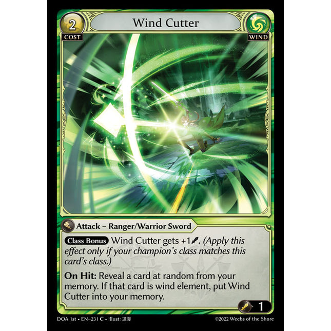 Wind Cutter - DOA 1st EN-231 - Common - Near Mint - Non-Foil - Grand Archive TCG