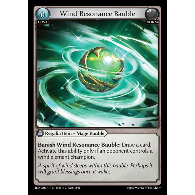 Wind Resonance Bauble - DOA Alter EN-060 - Uncommon - Near Mint - Foil - Grand Archive TCG