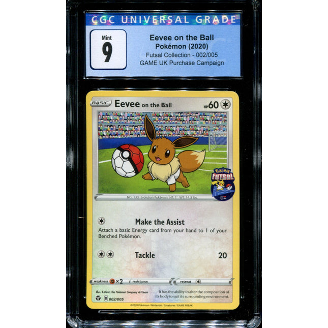 Eevee on the Ball - 002/005 - CGC 9 - Futsal Collection - UK Game Promo - Pokemon -  15030