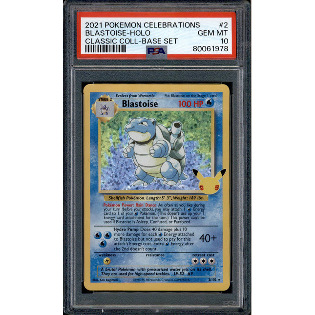 Blastoise - 2/102 - PSA 10 - Holo - Celebrations - Pokemon - 61978