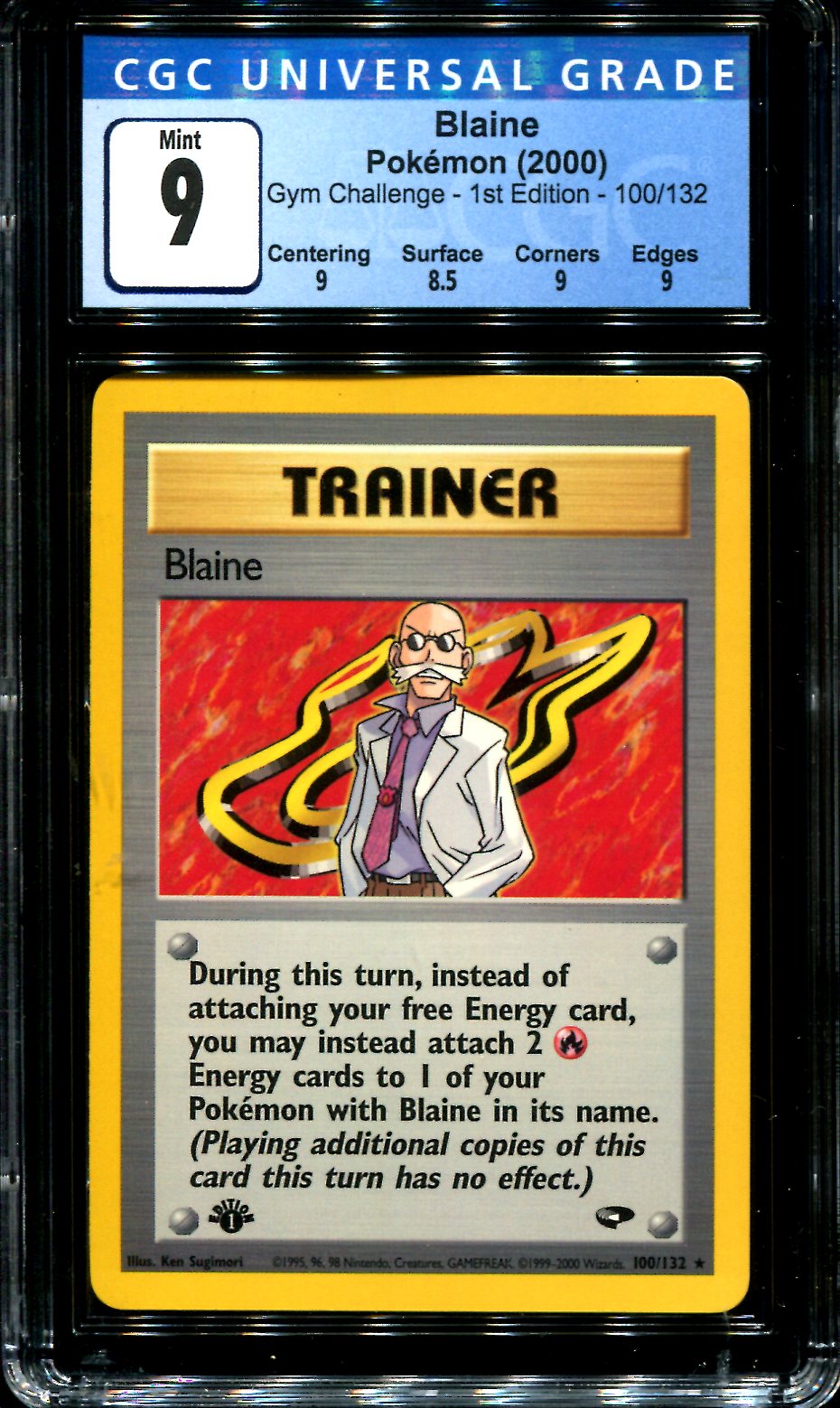 Blaine - 100/132 - CGC 9 - 1st Edition - Gym Challenge - Pokemon
