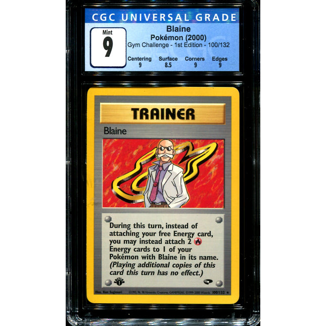 Blaine - 100/132 - CGC 9 - 1st Edition - Gym Challenge - Pokemon - 72079