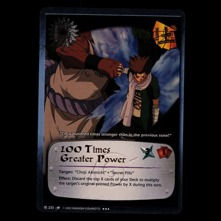 100 Times Greater Power - 233 - NM - 1st Edition - Super Rare Foil - Naruto CCG - D3-58