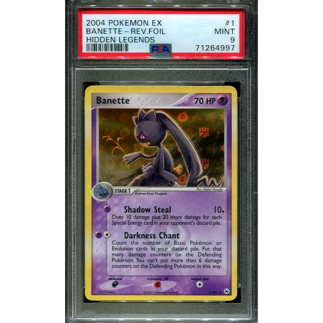 Banette - 1/101 - PSA 9 - Reverse Holo - Hidden Legends - Pokemon - 64997