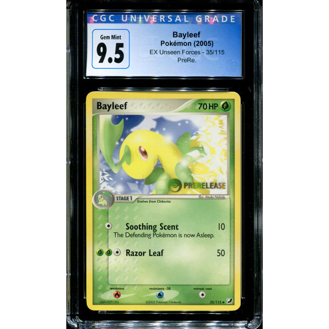 Bayleef - 35/115 - CGC 9.5 - EX Unseen Forces - Prerelease - Pokemon - 94021