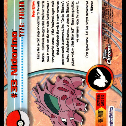 Nidorino - 33 - NM - Spectra Chrome - Topps - Pokemon - A8-60