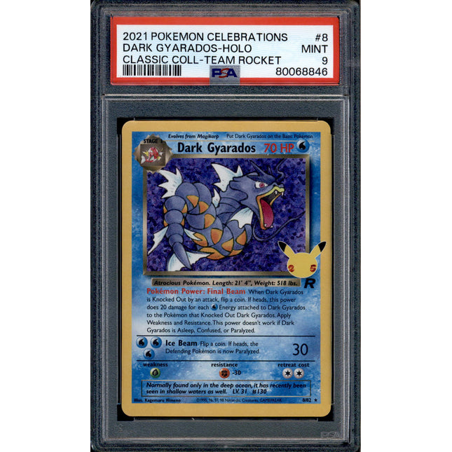 Dark Gyarados - 8/82 - PSA 9 - Holo - Celebrations - Pokemon - 68846