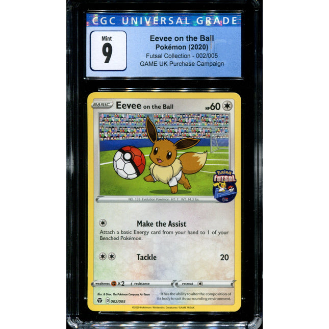 Eevee on the Ball - 002/005 - CGC 9 - Futsal Collection - UK Game Promo - Pokemon -  15035