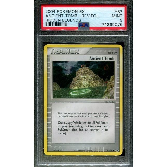 Ancient Tomb - 87/101 - PSA 9 - Reverse Holo - Hidden Legends - Pokemon - 65076