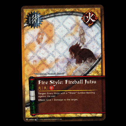 Fire Style: Fireball Jutsu - us054 - NM - 1st Edition - Diamond Foil - Naruto CCG - D3-28