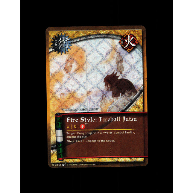Fire Style: Fireball Jutsu - us054 - NM - 1st Edition - Diamond Foil - Naruto CCG - D3-28