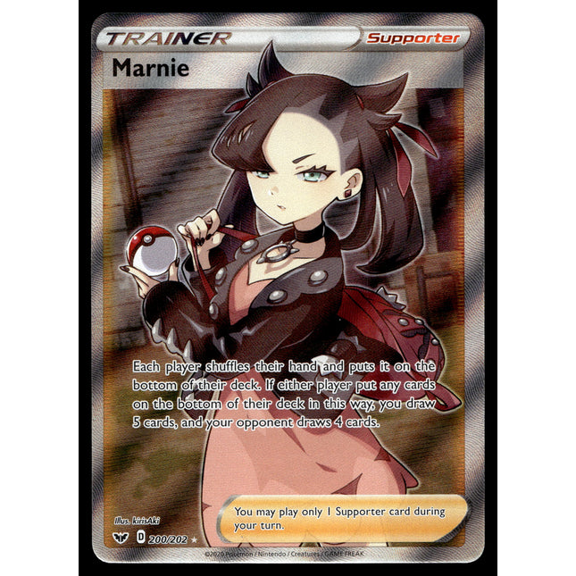 Marnie - 200/202 - NM - Full Art - Sword & Shield - Pokemon - C3-26