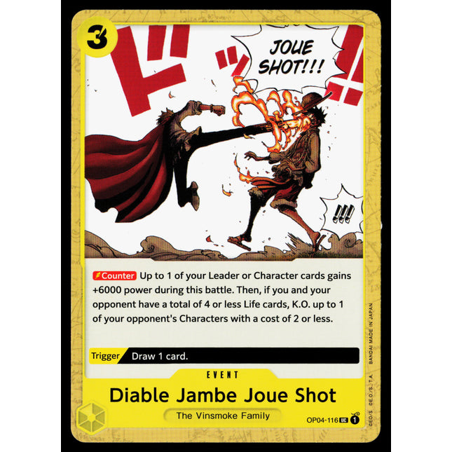 Diable Jambe Joue Shot - OP04-116 - NM - Uncommon - English OP04 - One Piece TCG