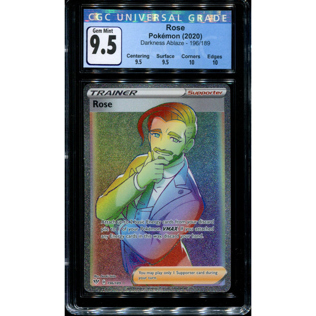 Rose - 196/189 - CGC 9.5 Gem Mint - Darkness Ablaze - 68077
