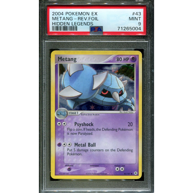 Metang - 43/101 - PSA 9 - Reverse Holo - Hidden Legends - Pokemon - 65004