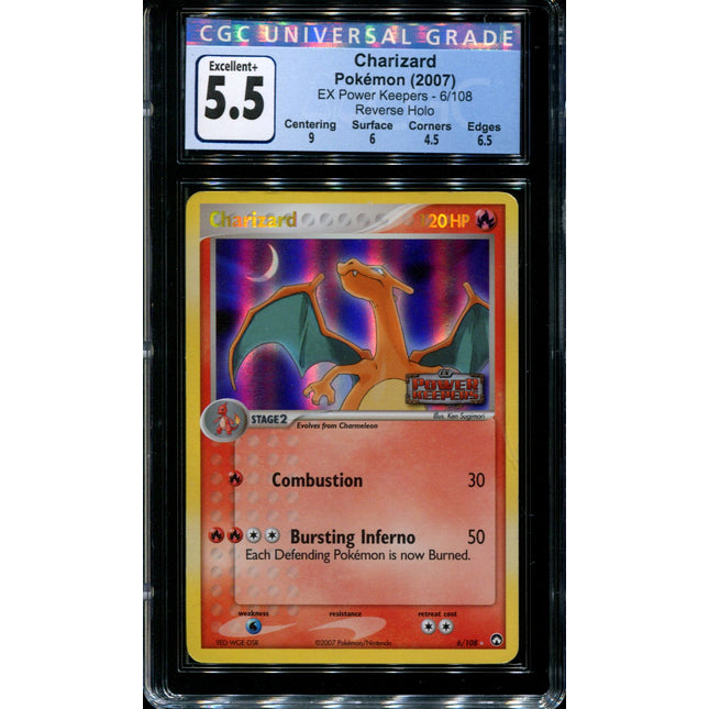 Charizard - 6/108 - CGC 5.5 - Reverse Holo - Power Keepers - 36760