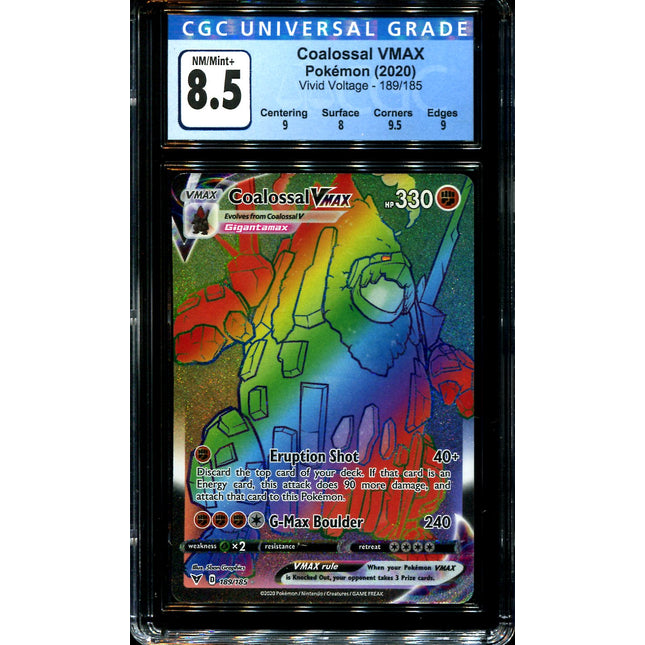 Coalossal Vmax - 189/185 - CGC 8.5 - Hyper Rare - Vivid Voltage - Pokemon - 28296