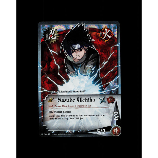 Sasuke Uchiha - 308 - NM - 1st Edition - Foil - Naruto CCG - D4-368